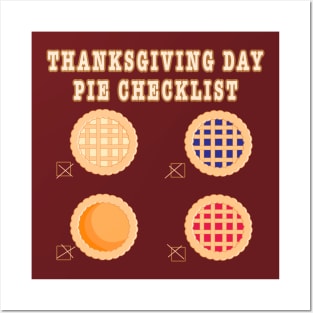 Thanksgiving Day Pie Checklist Posters and Art